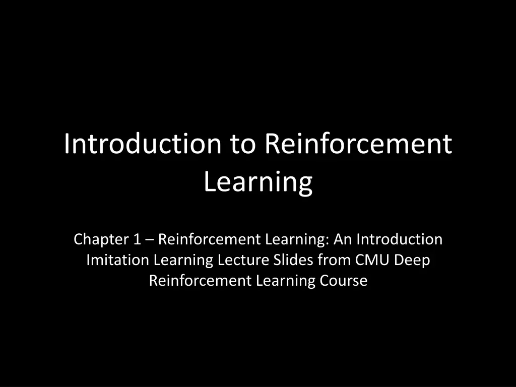introduction to reinforcement learning
