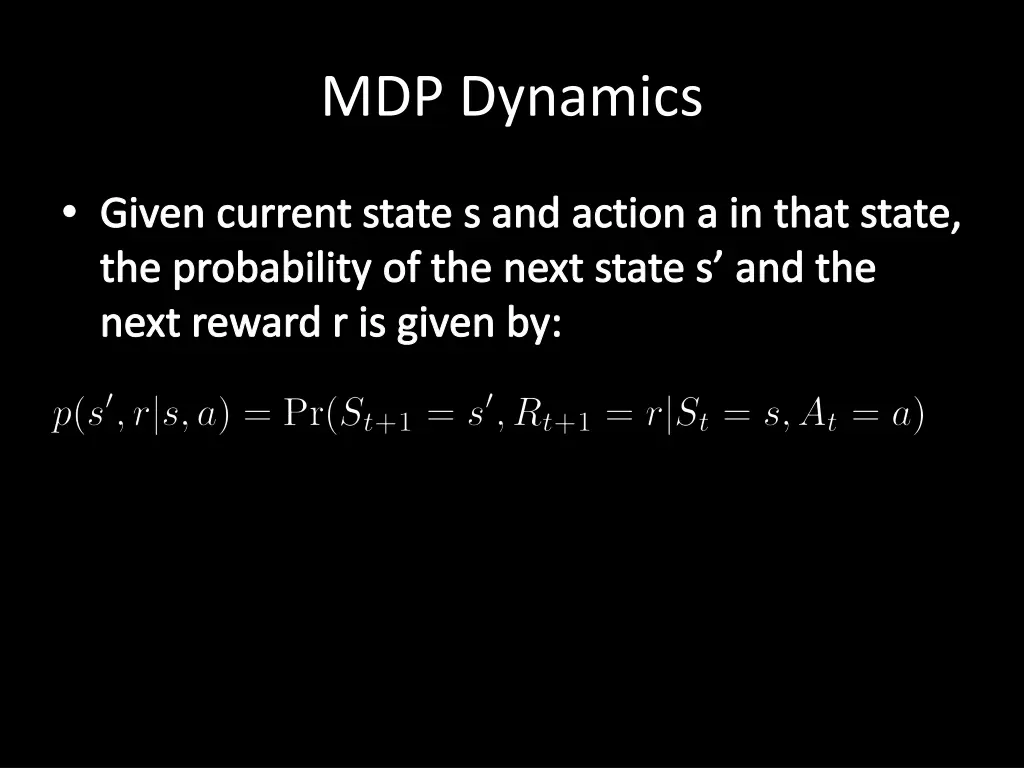 mdp dynamics