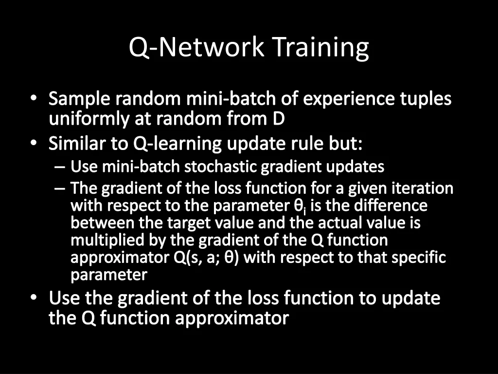 q network training
