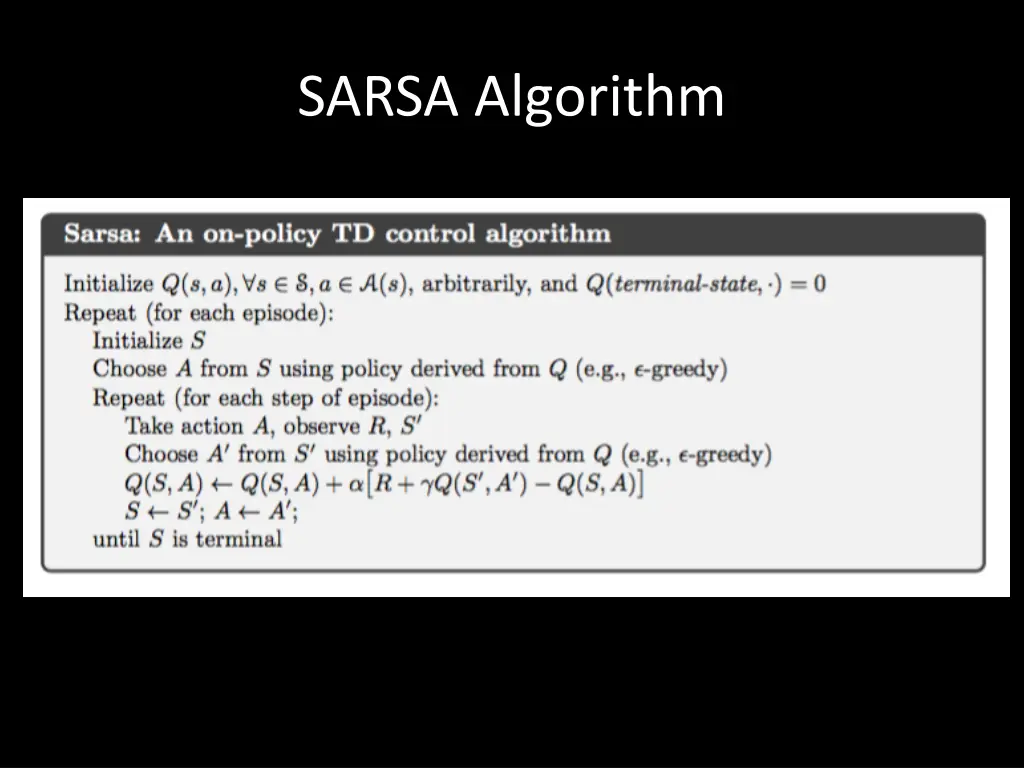 sarsa algorithm