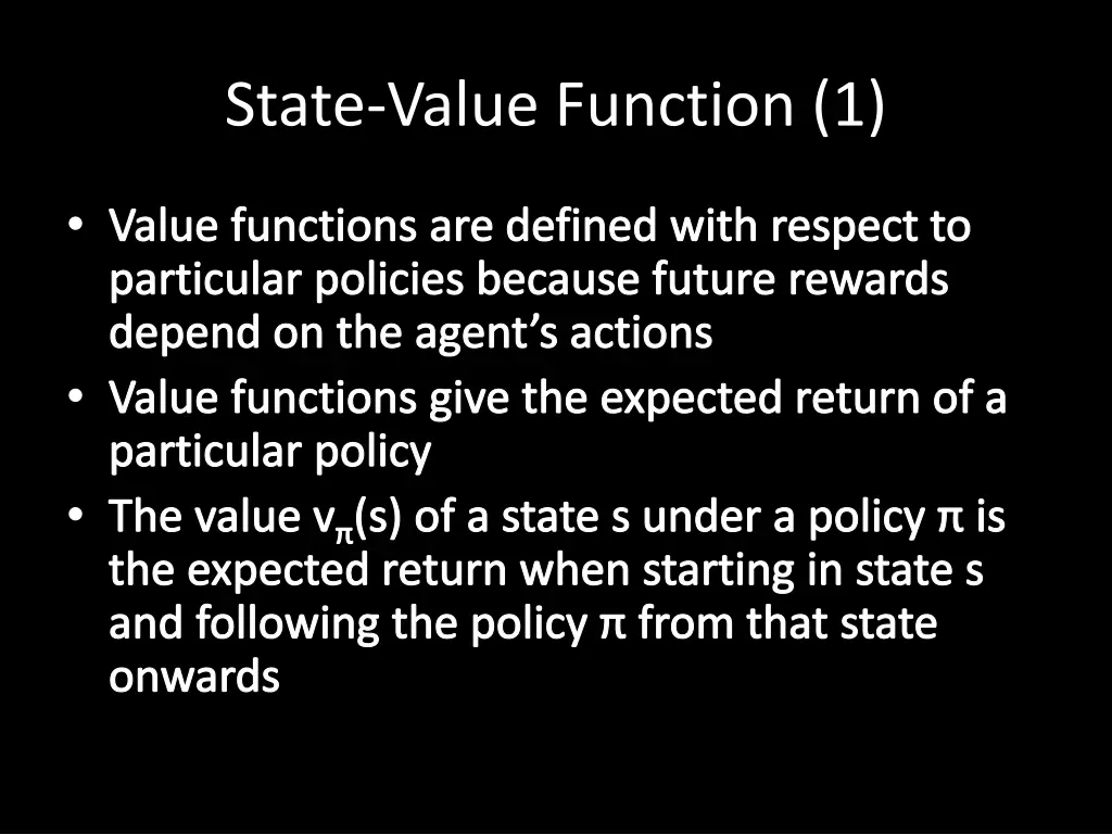 state value function 1
