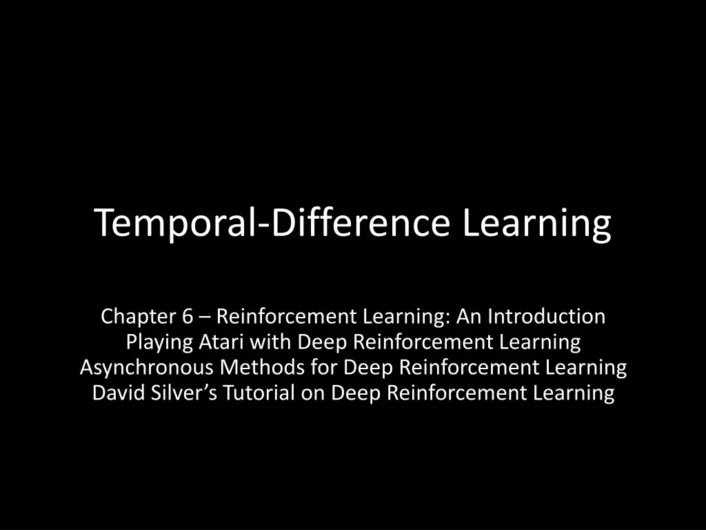 temporal difference learning