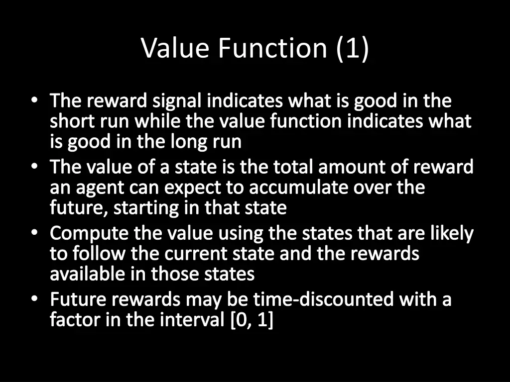 value function 1