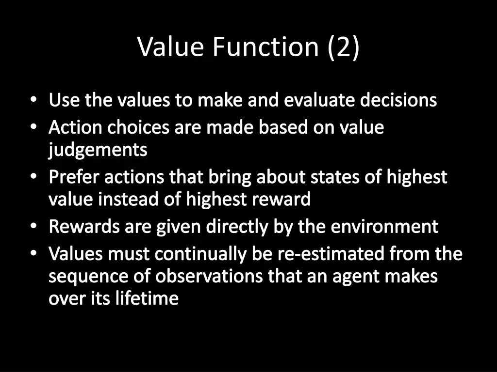 value function 2