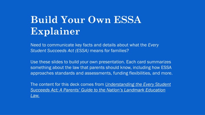 build your own essa explainer