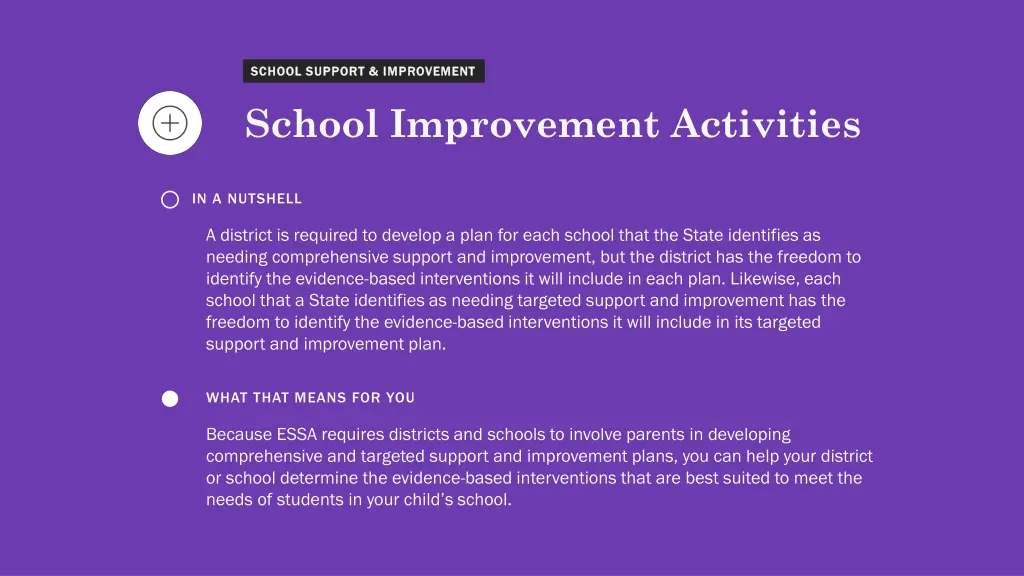 school support improvement school support