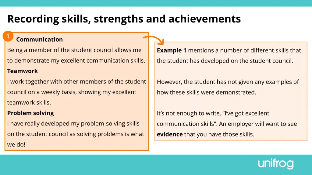 recording skills strengths and achievements 1