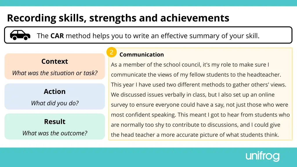 recording skills strengths and achievements 3