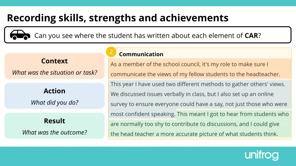 recording skills strengths and achievements 4