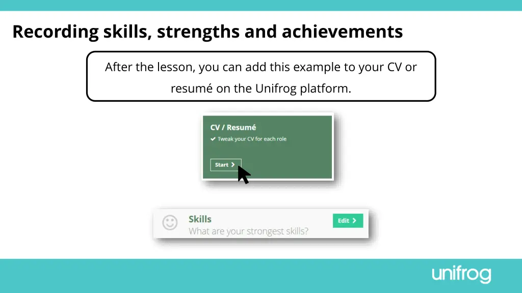 recording skills strengths and achievements 6