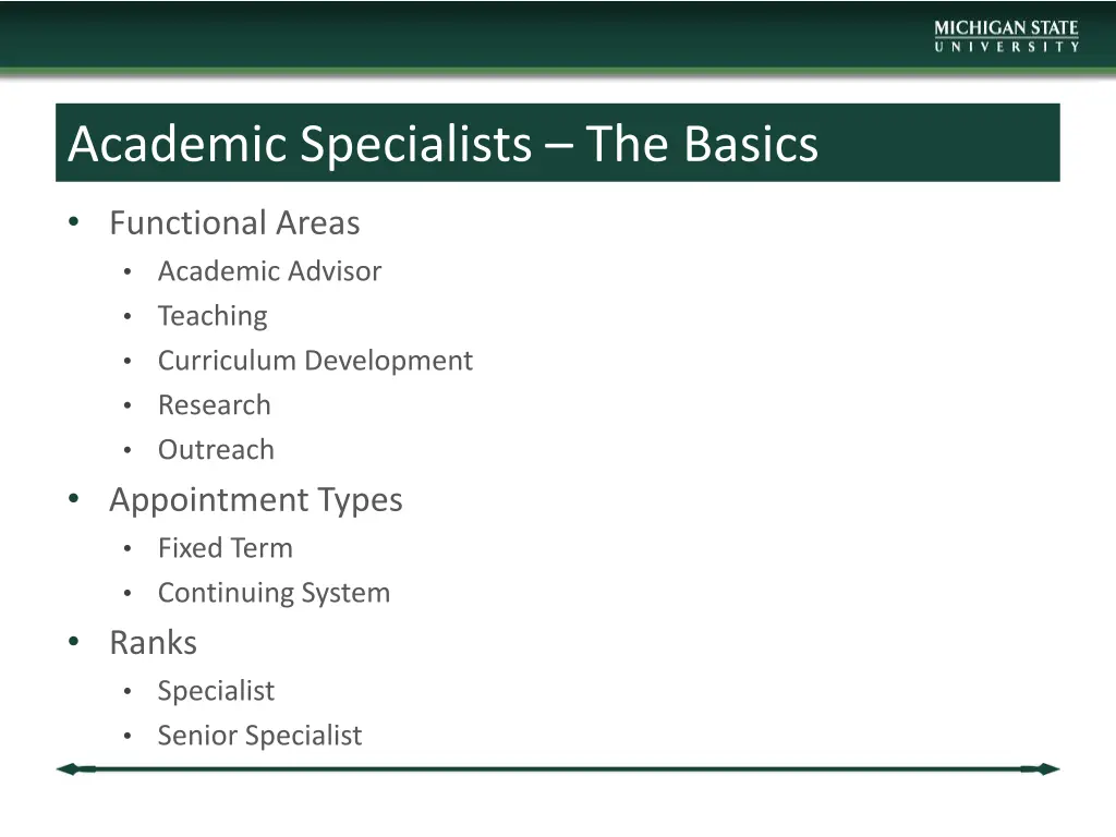 academic specialists the basics