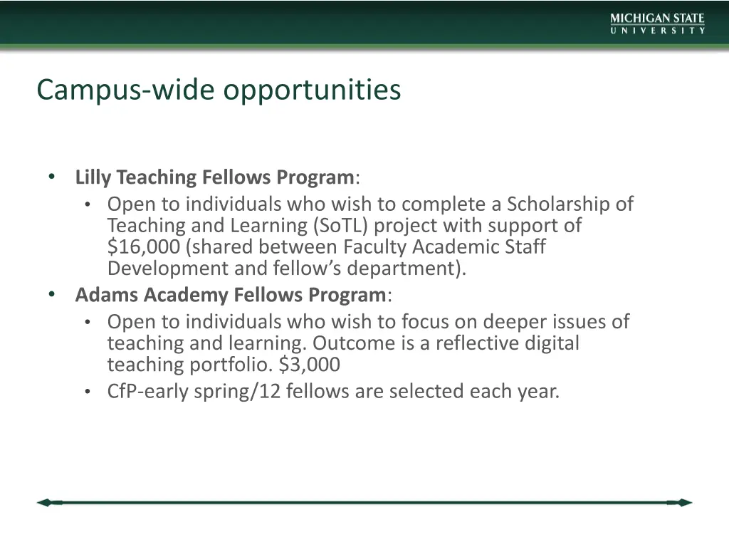 campus wide opportunities