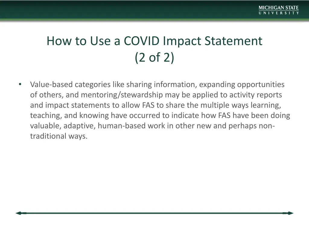 how to use a covid impact statement 2 of 2