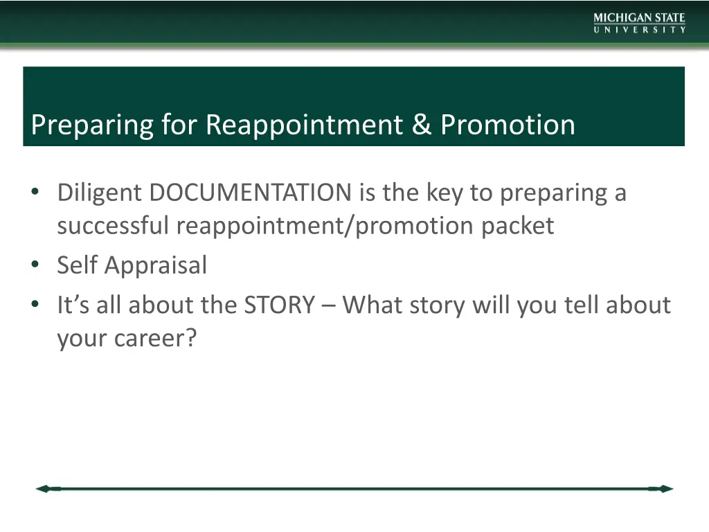preparing for reappointment promotion