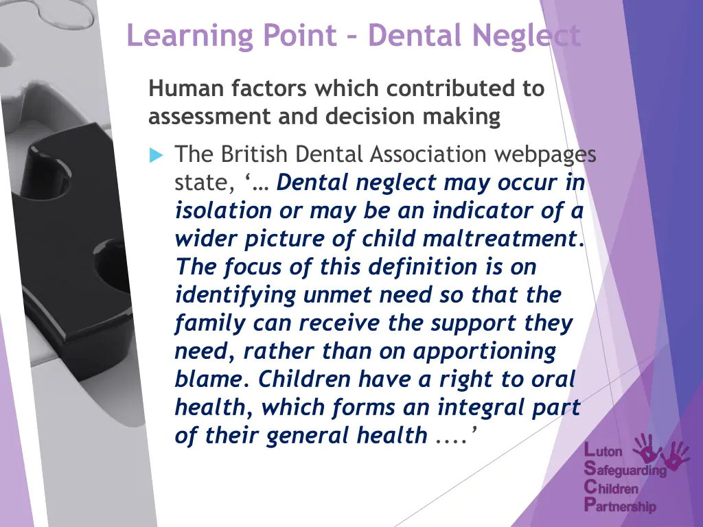 learning point dental neglect