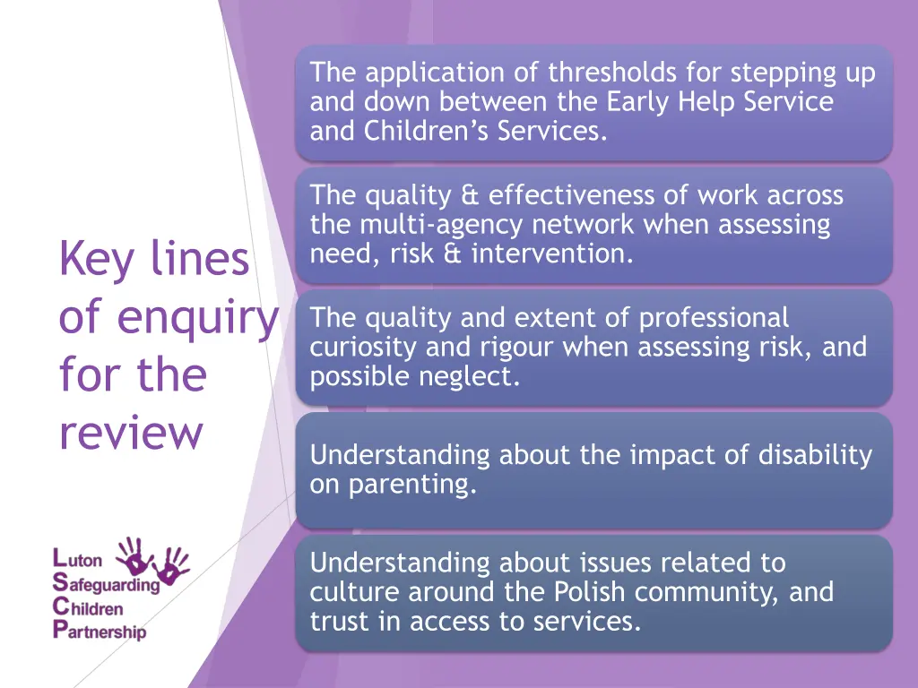 the application of thresholds for stepping