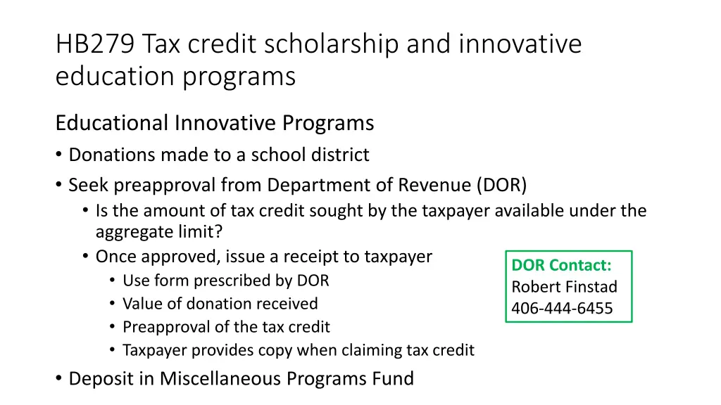 hb279 tax credit scholarship and innovative 1