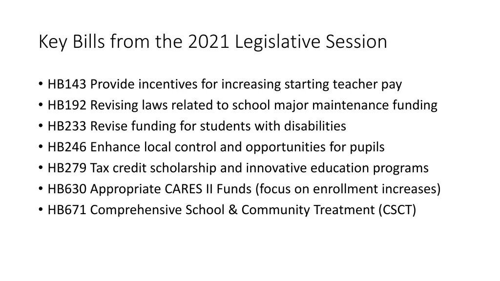 key bills from the 2021 legislative session 1