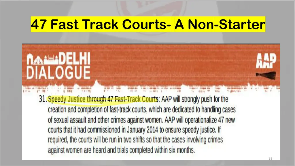 47 fast track courts a non starter