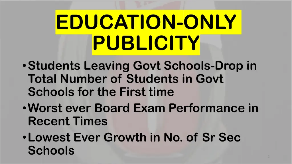education only publicity students leaving govt