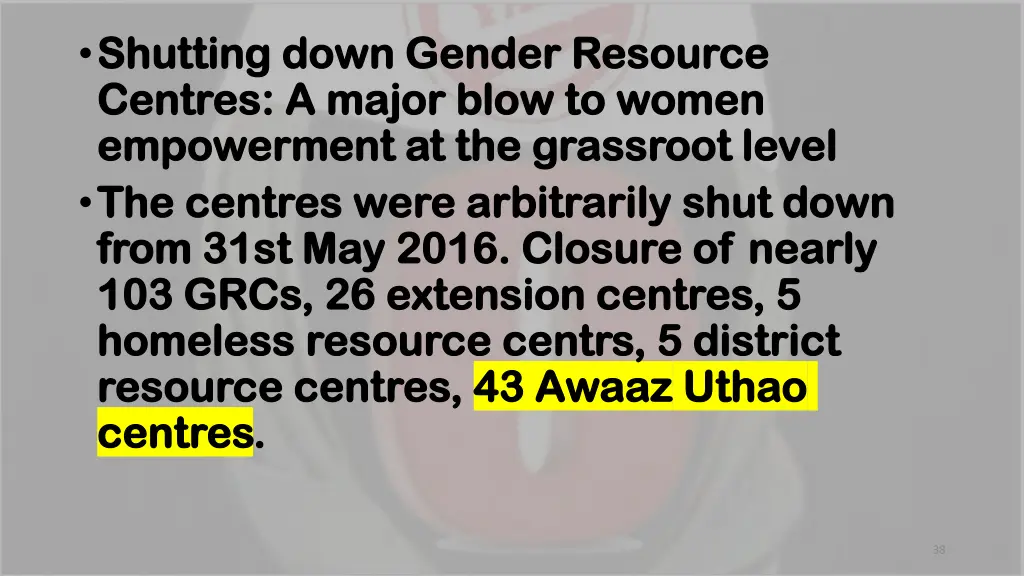 shutting down gender resource shutting down