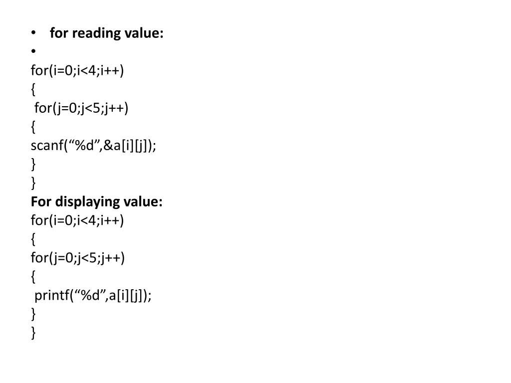for reading value