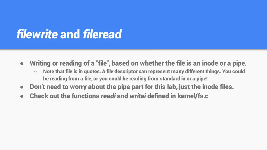 filewrite and fileread