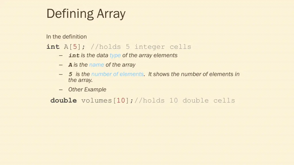 defining array