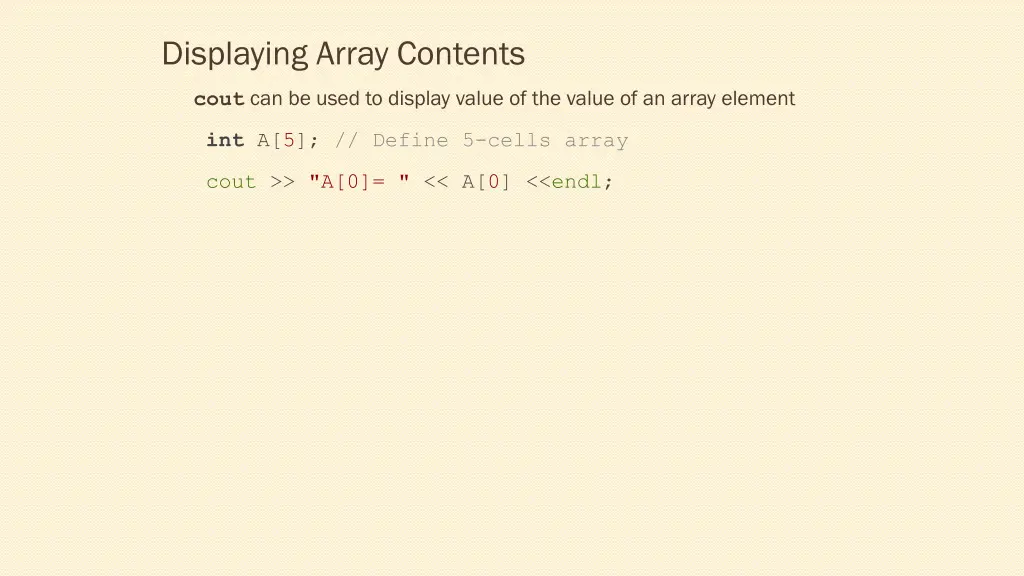 displaying array contents
