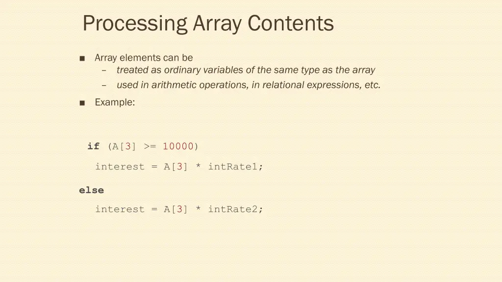 processing array contents