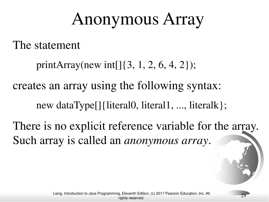 anonymous array