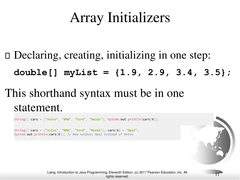 array initializers