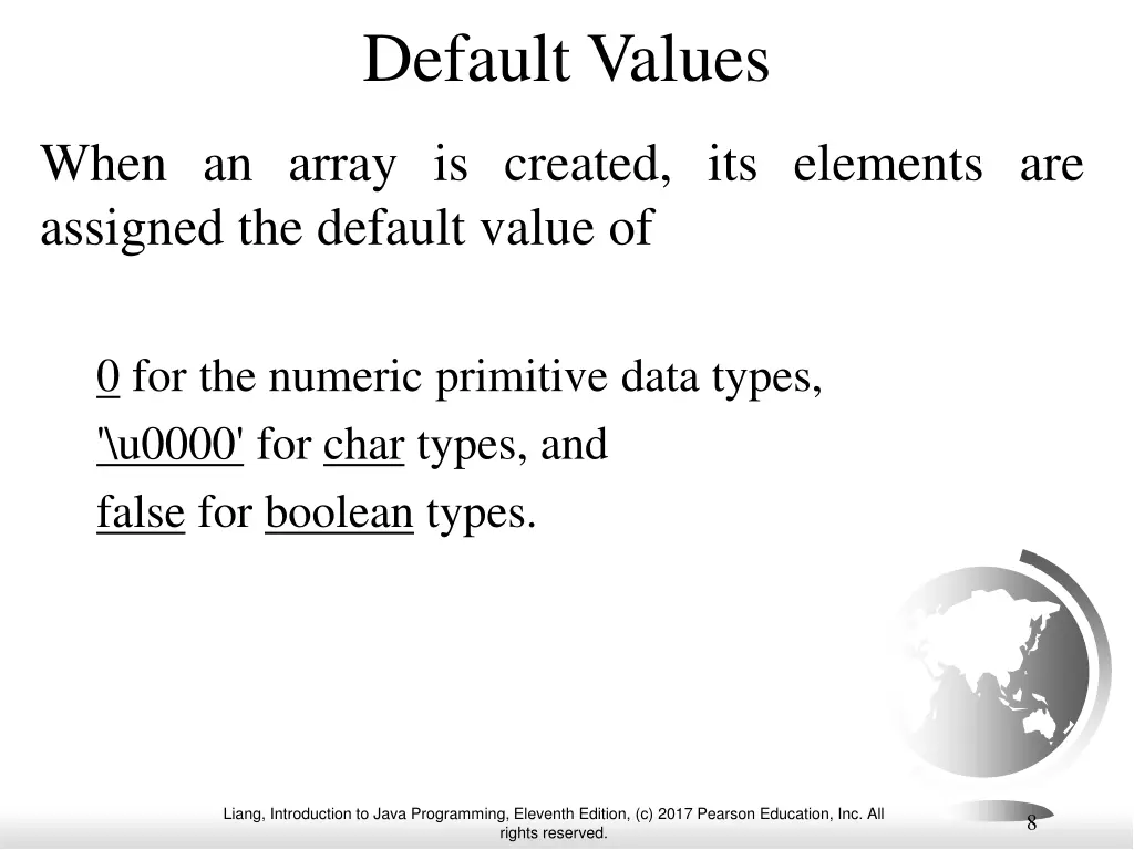 default values