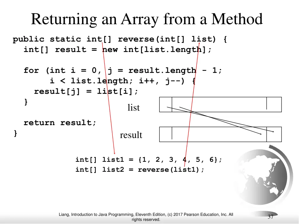 returning an array from a method