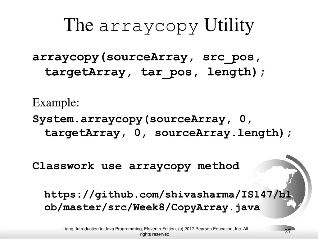 the arraycopy utility