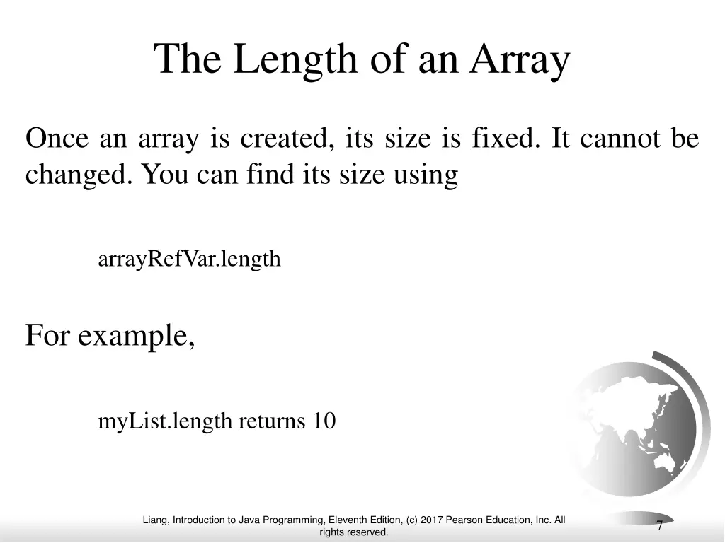 the length of an array