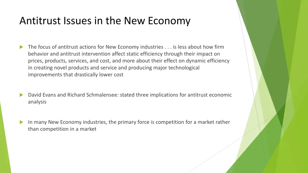 antitrust issues in the new economy