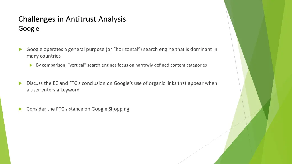 challenges in antitrust analysis google