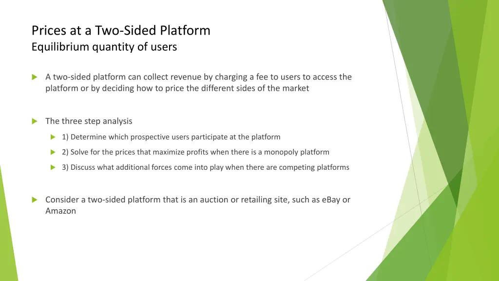 prices at a two sided platform equilibrium