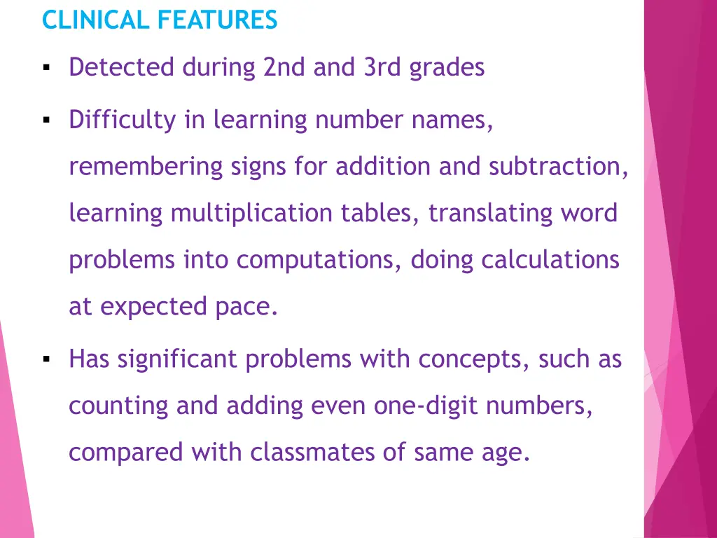 clinical features 1