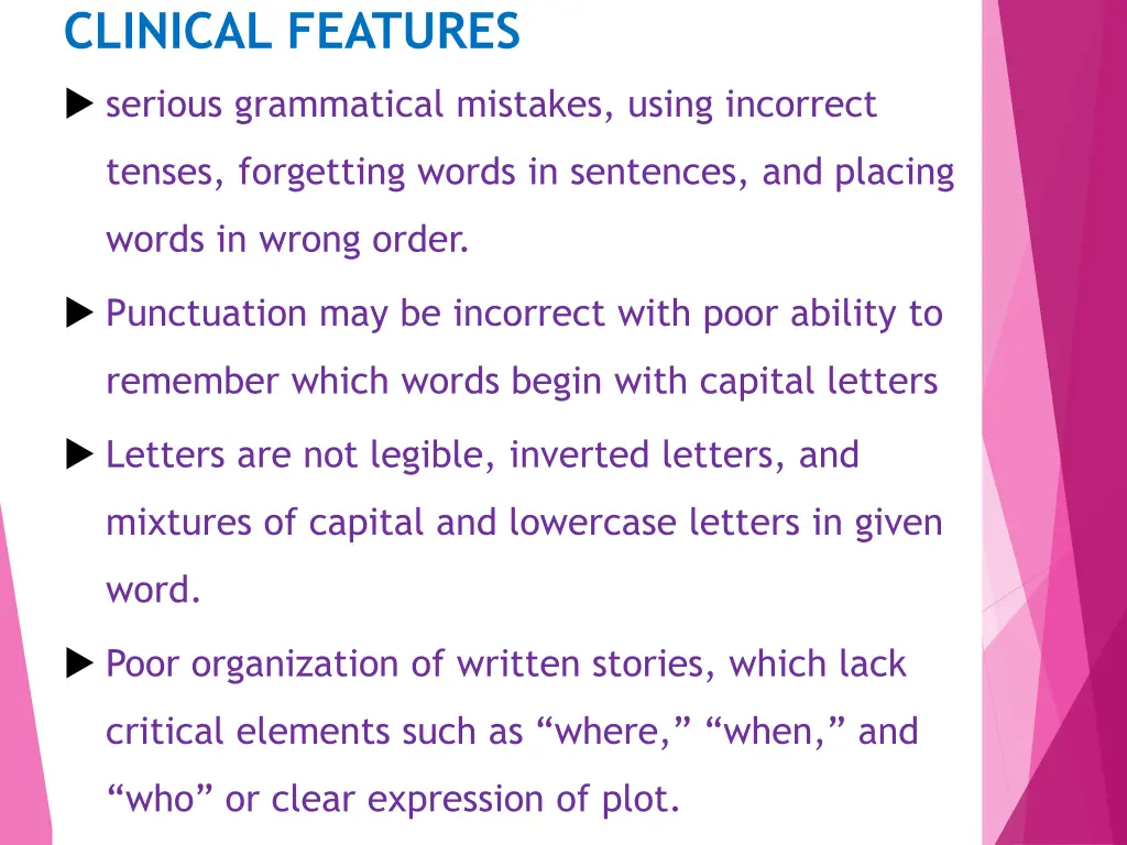 clinical features 2