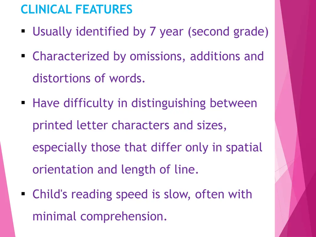 clinical features
