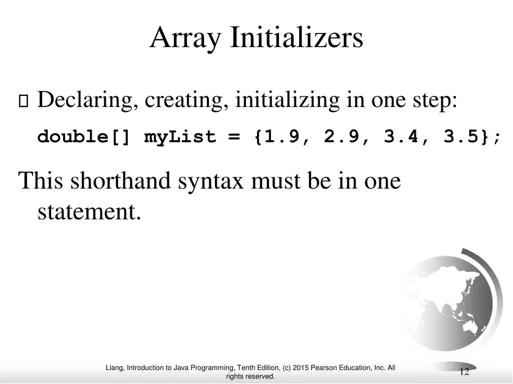 array initializers