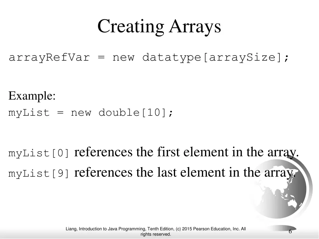 creating arrays