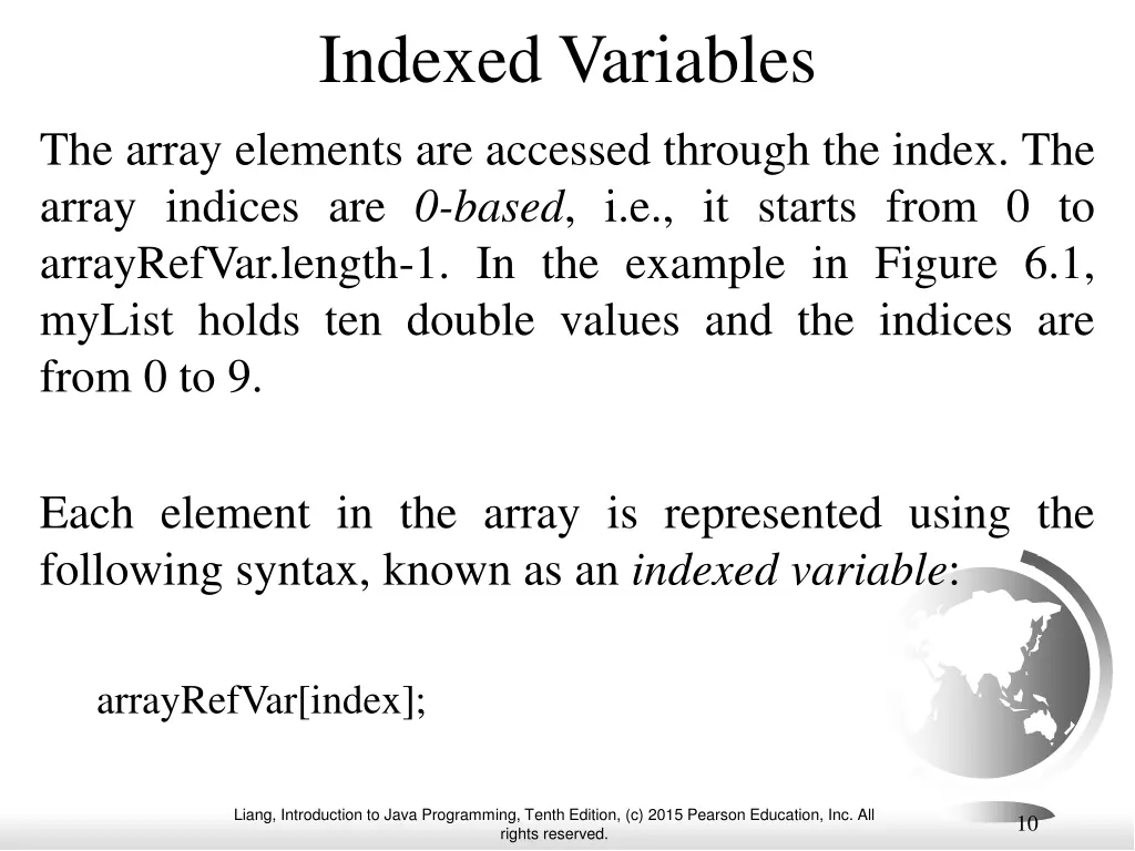 indexed variables