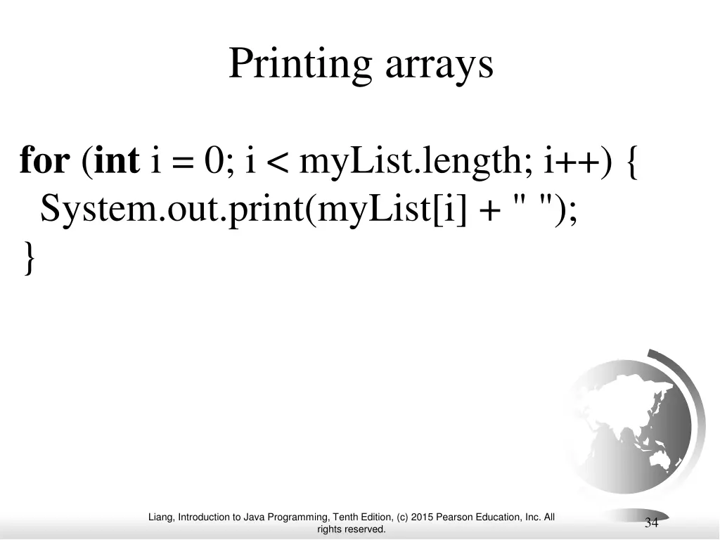 printing arrays