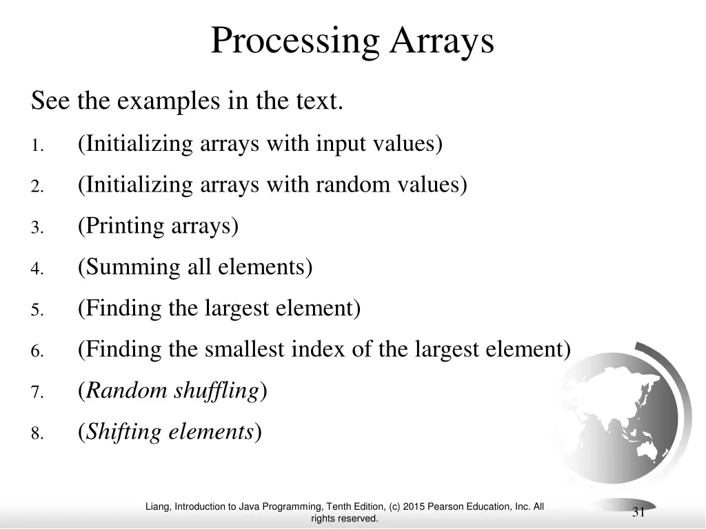 processing arrays