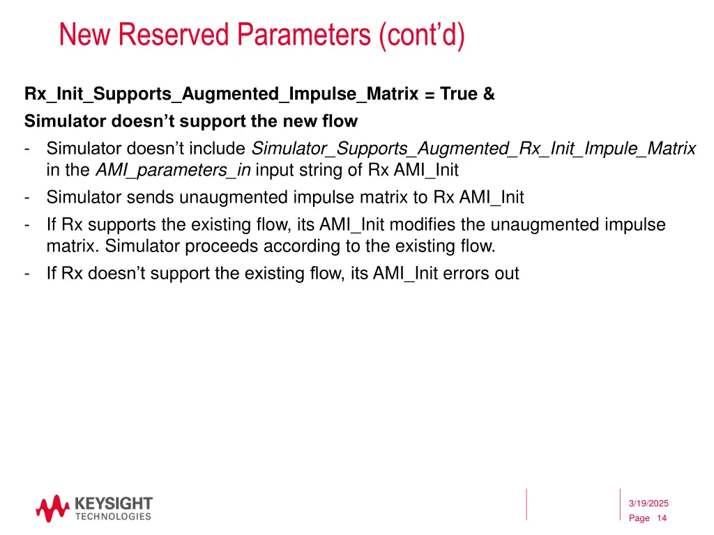 new reserved parameters cont d 1
