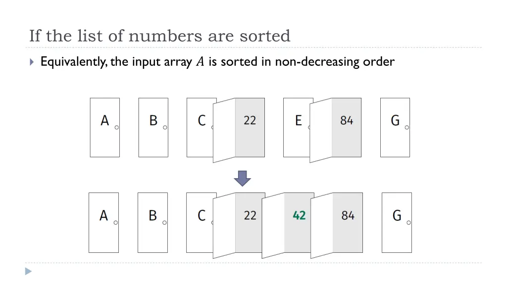 if the list of numbers are sorted 4
