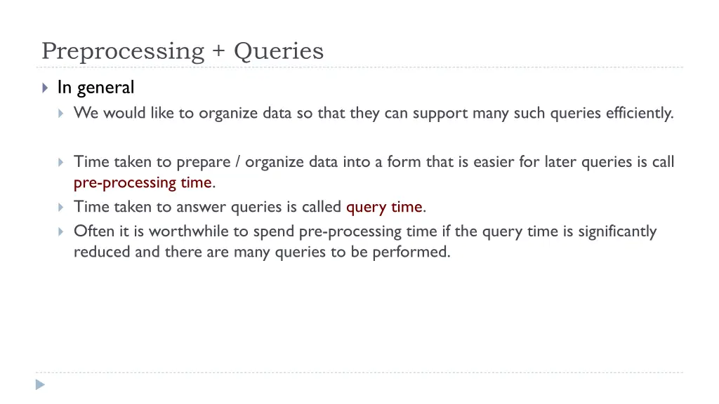 preprocessing queries